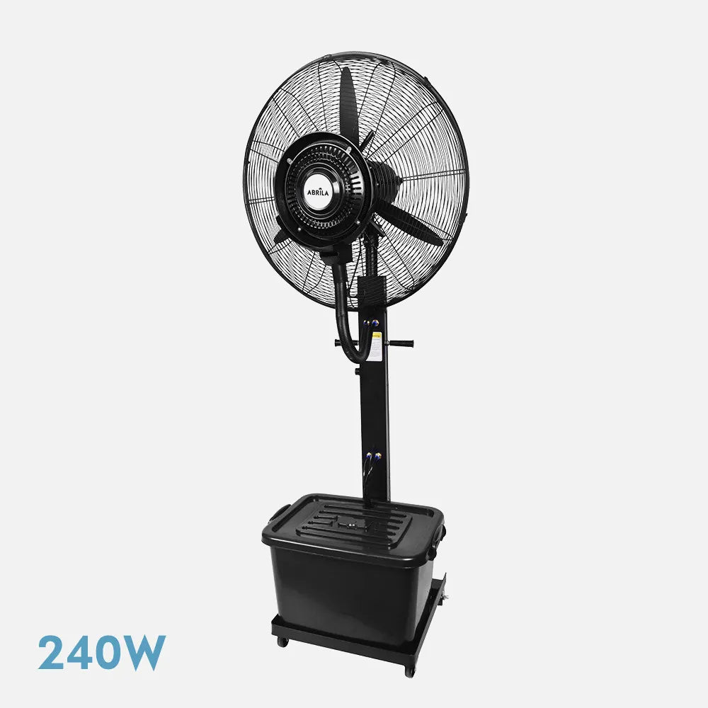 Ventilador nebulizador de pie Diluvio 240 W de FABRILAMP en color negro – vista de detalle