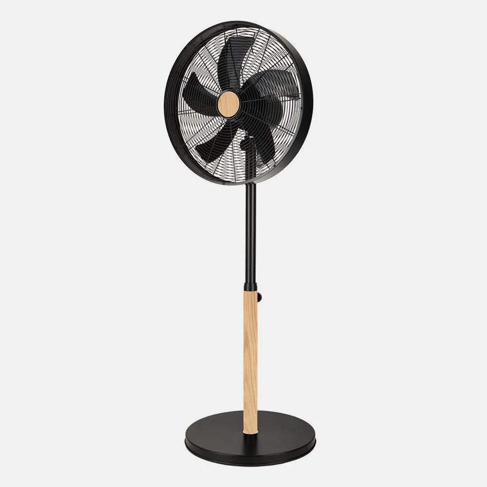 Ventilador de pie Falcon 50 W de FABRILAMP en color negro/haya