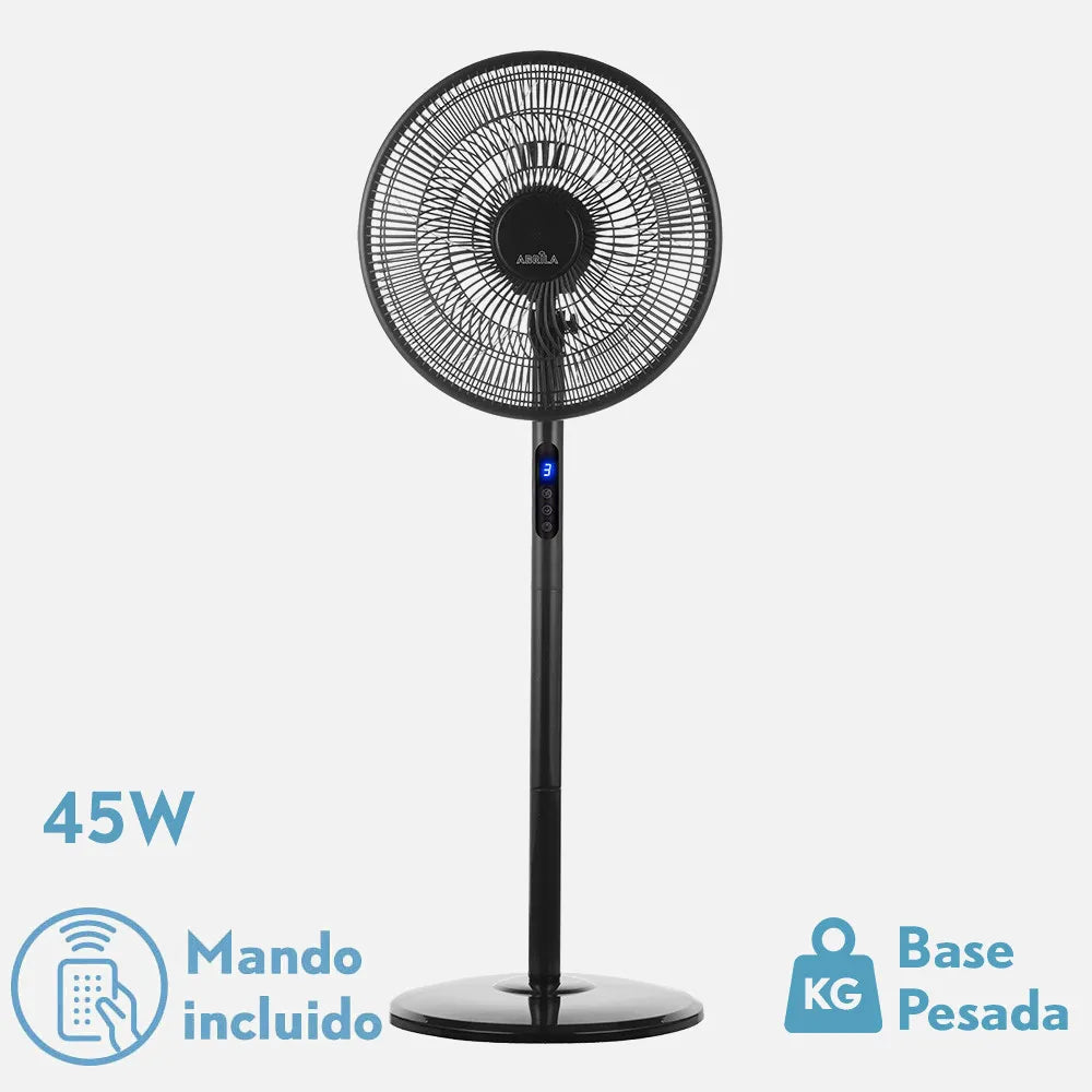 Ventilador de pie Icono 45 W de FABRILAMP en color negro – vista de detalle