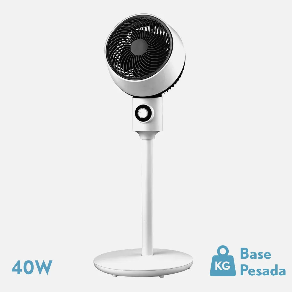 Ventilador de pie Ozono 40 W de FABRILAMP en color blanco/negro – vista de detalle