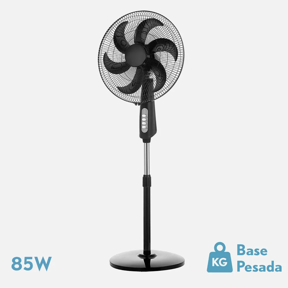Ventilador de pie Granizo 85 W de FABRILAMP en color negro – vista de detalle