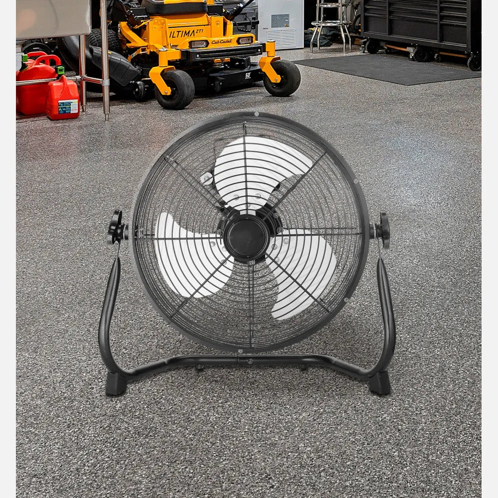 Ventilador industrial Midas 120 W de FABRILAMP en color negro/cromo – vista de detalle