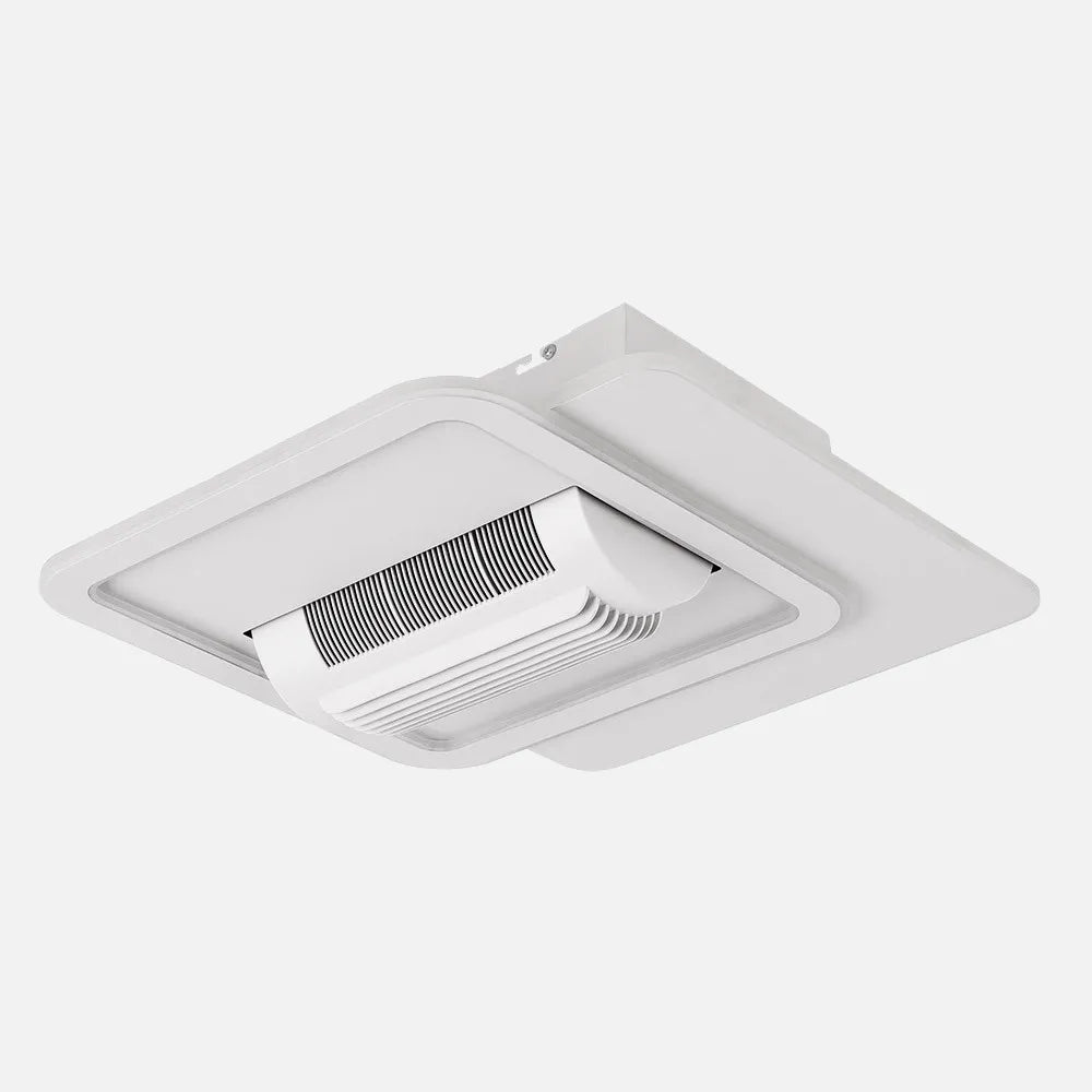 Ventilador de techo tipo plafón DC Obelisco 48 cm con luz LED de FABRILAMP en color blanco – vista de detalle