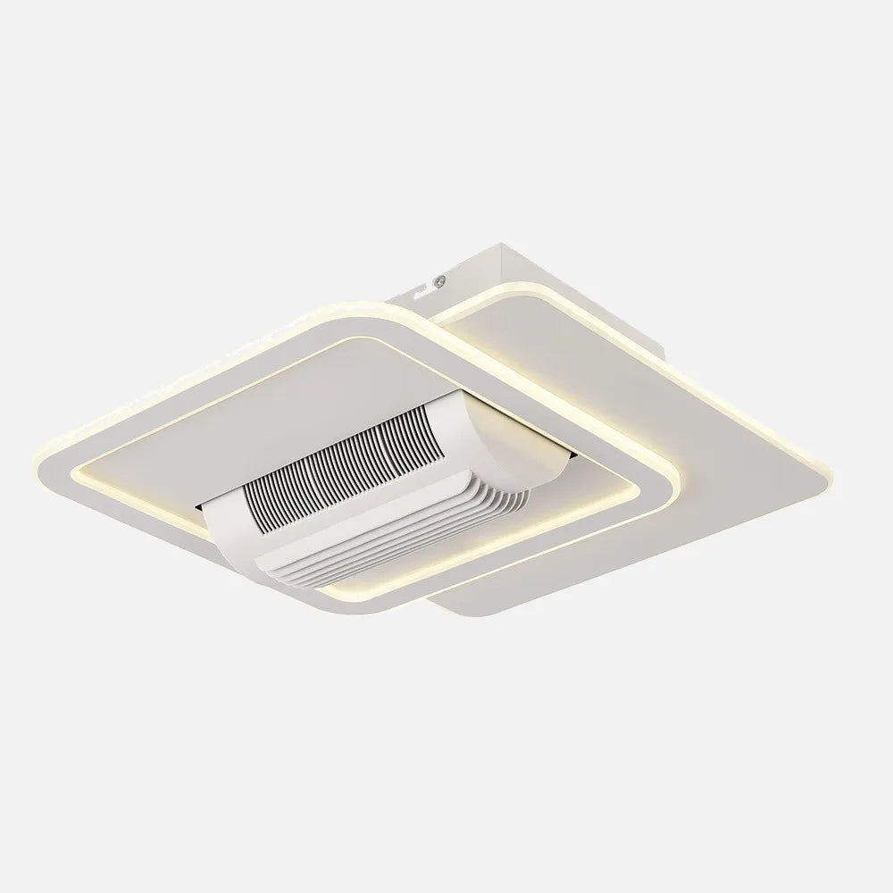 Ventilador de techo tipo plafón DC Obelisco 48 cm con luz LED de FABRILAMP en color blanco – vista de detalle