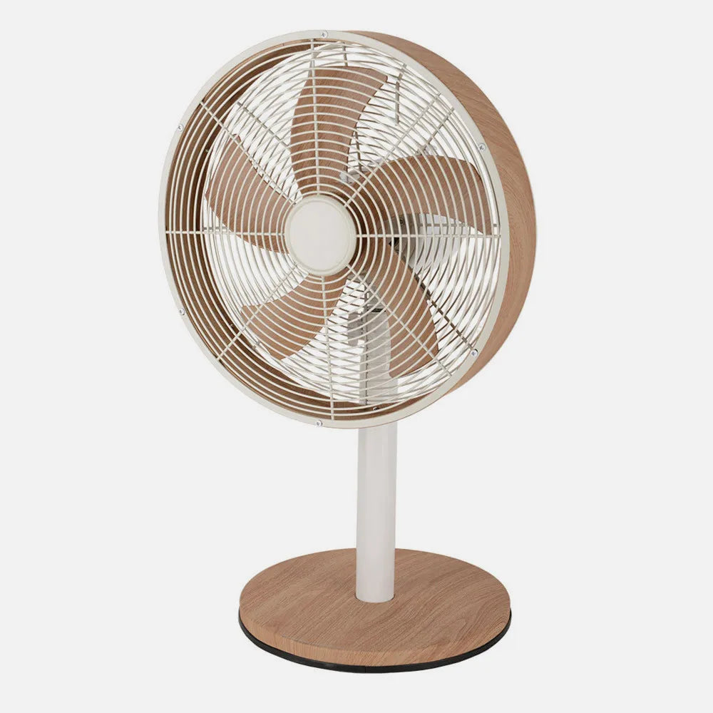 Ventilador de sobremesa Alcañiz 45 W de FABRILAMP en color blanco/haya