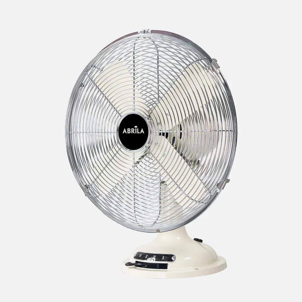Ventilador de sobremesa Capitolio 37 W de FABRILAMP en color crema/cromo – vista de detalle