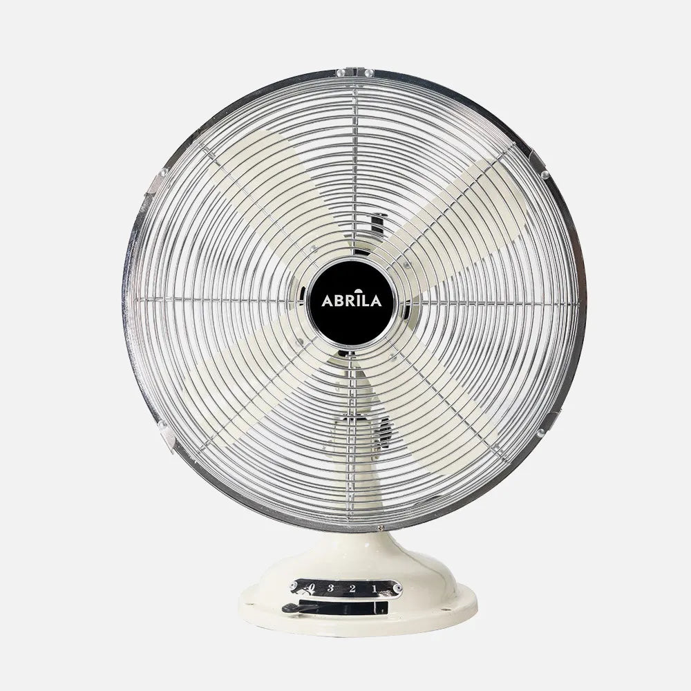 Ventilador de sobremesa Capitolio 37 W de FABRILAMP en color crema/cromo – vista de detalle