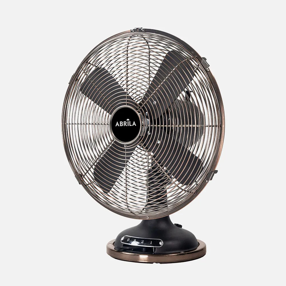 Ventilador de sobremesa Capitolio 37 W de FABRILAMP en color negro/cobre – vista de detalle