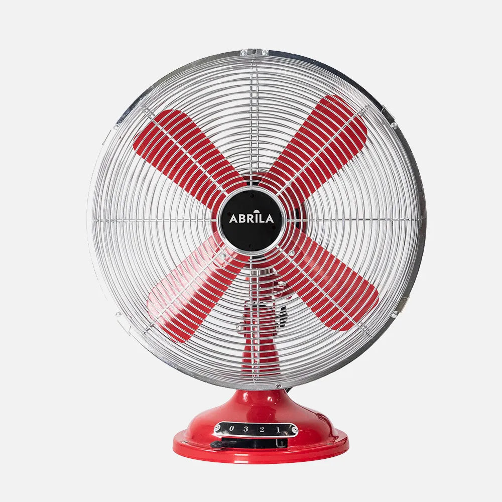 Ventilador de sobremesa Capitolio 37 W de FABRILAMP en color rojo/cromo – vista de detalle